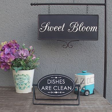 Parisloft Reversible Freestanding Metal Sign - Dishes are dirty / Dishes are clean