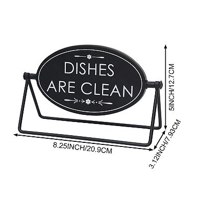 Parisloft Reversible Freestanding Metal Sign - Dishes are dirty / Dishes are clean