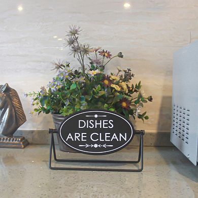 Parisloft Reversible Freestanding Metal Sign - Dishes are dirty / Dishes are clean
