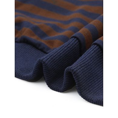 Women's Striped Crewneck Sweatshirt Comfortable Long Sleeve Casual Pullover Top