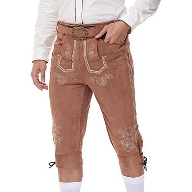 Men's Lederhosen Pants Costume Authentic Leather Trousers Carnival Themed Party Halloween Wedding