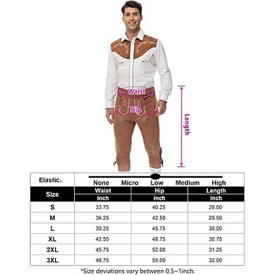 Men's Lederhosen Pants Costume Authentic Leather Trousers Carnival Themed Party Halloween Wedding