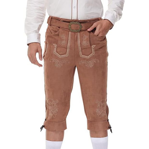 Men's Lederhosen Pants Costume Authentic Leather Trousers Carnival