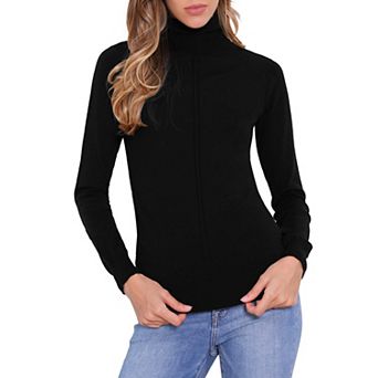Mock Neck Sweater for Women's Long Sleeve Ribbed Knit Pullover Top