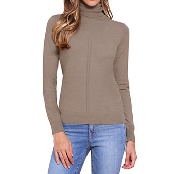 Mock Neck Sweater for Women's Long Sleeve Ribbed Knit Pullover Top