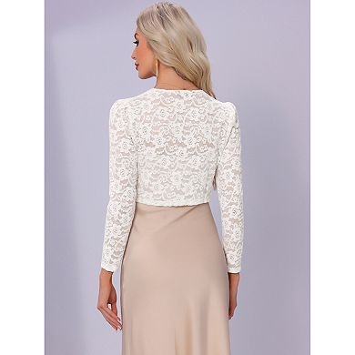 Lace Shrug Top for Women's Elegant Mesh Sheer Sequin Bolero Shrug