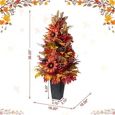 Glitzhome 36"H Porch Tree, Charming Fall Table Tree, Striking And Festive Table Decor