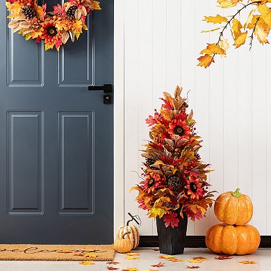 Glitzhome 36"H Porch Tree, Charming Fall Table Tree, Striking And Festive Table Decor