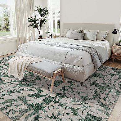 Area Rugs Washable Large Modern Abstract Living Room Soft Anti Skid Carpets Modern-One Leaf Bodhi