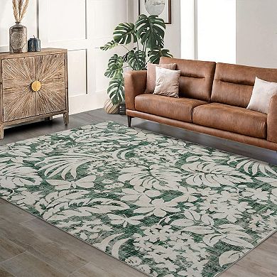Area Rugs Washable Large Modern Abstract Living Room Soft Anti Skid Carpets Modern-One Leaf Bodhi