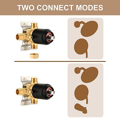 Wall Mount Brass Faucet Shower Mixer Fixtures with Single Handle Valve