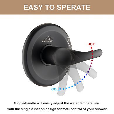 Wall Mount Brass Faucet Shower Mixer Fixtures with Single Handle Valve