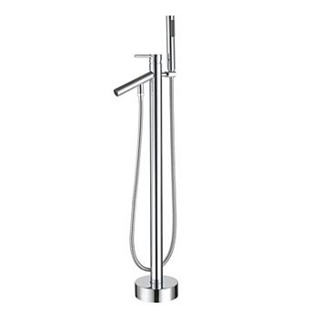 Single-Handle Floor-Mounted Bath Tub Faucet with Hand Shower