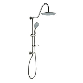 2.5 GPM 3-Spray Pattern 10 in Wall Mount Dual Shower Heads Fixed and Handheld Shower Head