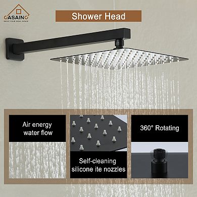2-Function 10 in.Wall-Mounted Shower System with Handheld Shower