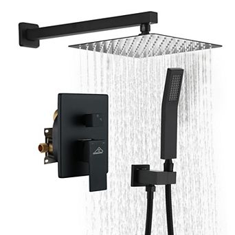 2-Function 10 in.Wall-Mounted Shower System with Handheld Shower