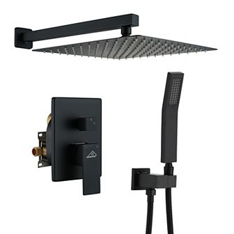 2-Function 12 in.Wall-Mounted Shower System with Handheld Shower