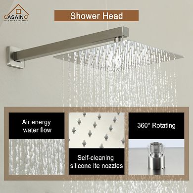 3-Function 10 in.Wall-Mounted Shower System with Handheld Shower and Bathtub Faucet