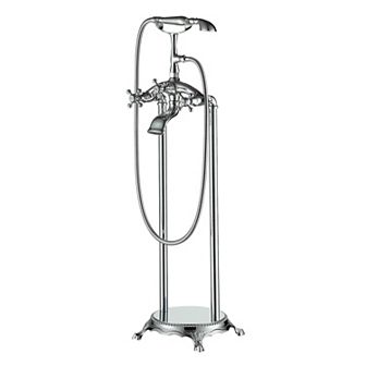 Casainc 3-handle Freestanding Low-arc Bathtub Faucet With Hand Shower