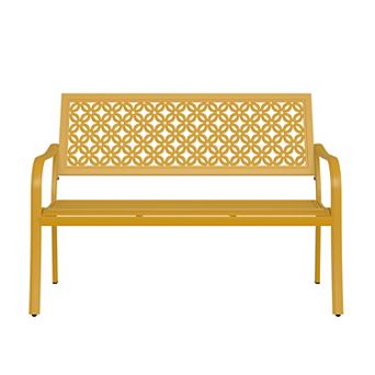 50 inch Outdoor Bench Garden Bench with Armrests Bench for Outdoors Lawn Yard Porch