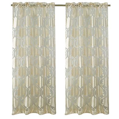 Kate Aurora Organza Sheer Milawi Complete 5 Piece Window Curtain Set