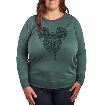 Disney's Mickey Mouse Plus Size Spider Web French Terry Long Sleeve Tee