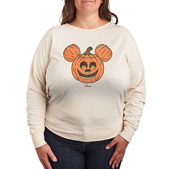 Disney's Mickey Mouse Plus Size Pumpkin French Terry Long Sleeve Tee