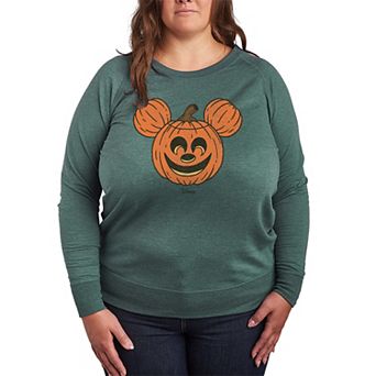 Disney's Mickey Mouse Plus Size Pumpkin French Terry Long Sleeve Tee