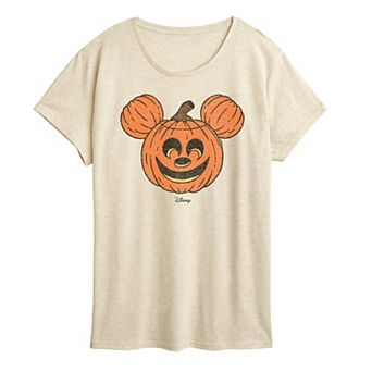 Disney's Mickey Mouse Women's Distressed Pumpkin Graphic Tee