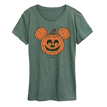 Disney's Mickey Mouse Women's Distressed Pumpkin Graphic Tee