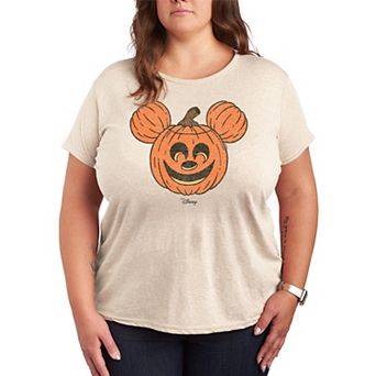 Disney's Mickey Mouse Plus Size Distressed Pumpkin Graphic Tee