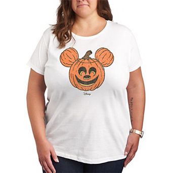 Disney's Mickey Mouse Plus Size Distressed Pumpkin Graphic Tee