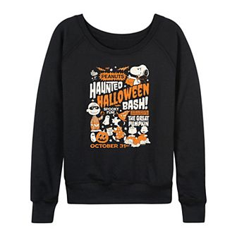 Women's Peanuts Haunted Halloween Bash Graphic Long Sleeve Shirt