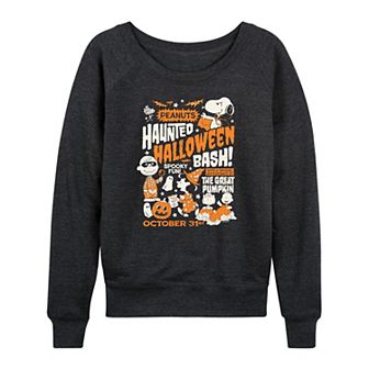 Women's Peanuts Haunted Halloween Bash Graphic Long Sleeve Shirt