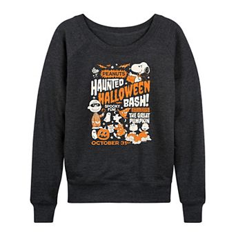 Women's Peanuts Haunted Halloween Bash Graphic Long Sleeve Shirt