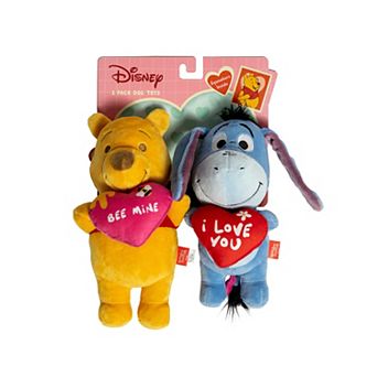 Disney's Winnie the Pooh & Eeyore Heart Plush Pet Toys 2 pk