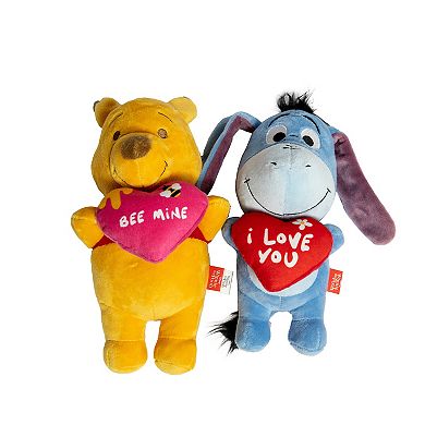 Disney's Winnie the Pooh & Eeyore Heart Plush Pet Toys 2-pk.