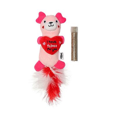 Meow Catnip Plush Bear Interactive Pet Toy