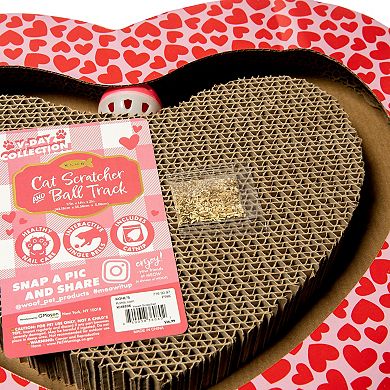 Meow Heart Scratcher & Ball Track Cat Scratching Post