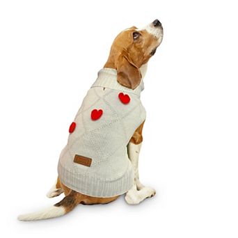 Woof Crochet Hearts Pet Sweater