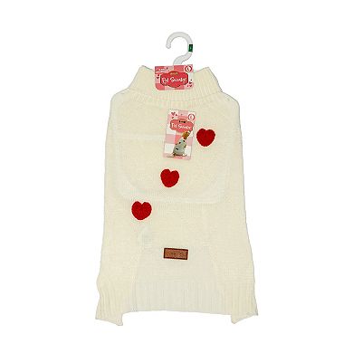 Woof Crochet Hearts Pet Sweater