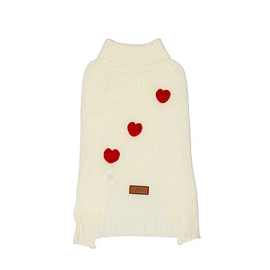 Woof Crochet Hearts Pet Sweater