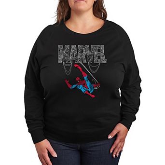 Plus Size Marvel Spider-Man French Terry Long Sleeve Tee