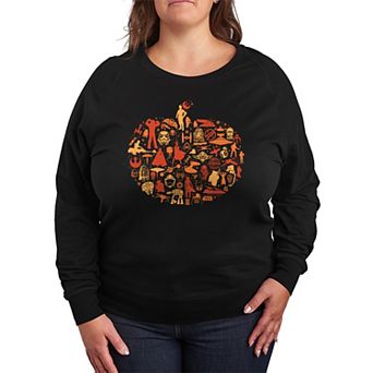 Plus Size Star Wars Pumpkin Silhouette French Terry Long Sleeve Tee