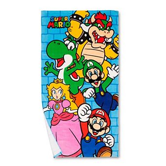 Super Mario Bowser, Yoshi, Luigi, Princess Peach & Mario Bright & Shiny Kids Beach Towel