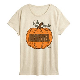 Women's Marvel Logo Pumpkin Graphic Tee