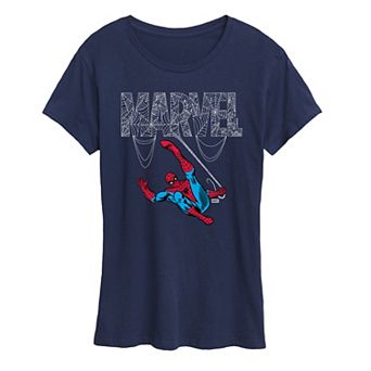 Women's Marvel Spider-Man Web Logo Graphic Tee