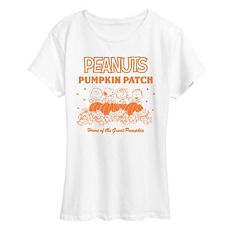 Women's Peanuts Pumpkin Patch Home Of The Great Pumpkin Graphic Tee