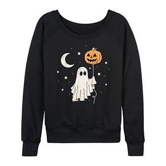 Women's Ghost & Pumpkin Balloon French Terry Long Sleeve Tee