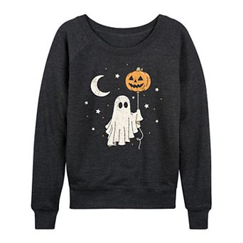 Women's Ghost & Pumpkin Balloon French Terry Long Sleeve Tee